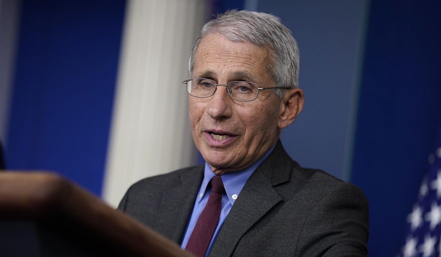 Director of the National Institute of Allergy and Infectious Diseases Dr. Anthony Fauci speaks during a coronavirus task force briefing at the White House, Friday, April 10, 2020, in Washington. (AP Photo/Evan Vucci)