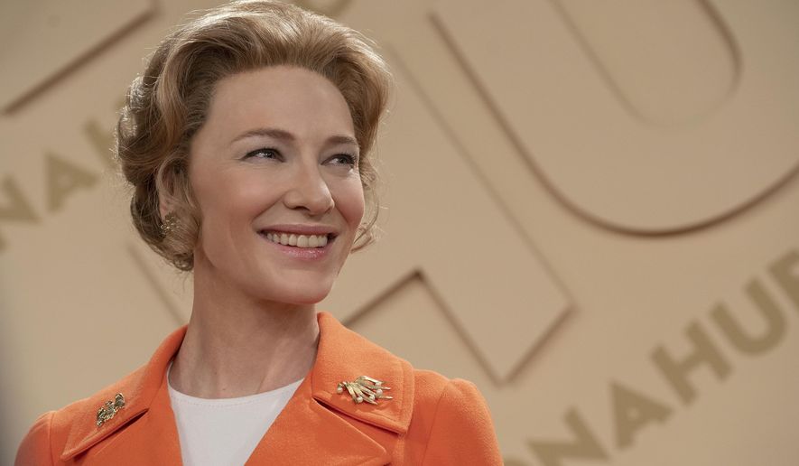 This image released by FX shows Cate Blanchett as Phyllis Schlafly in a scene from the miniseries &amp;quot;Mrs. America,&amp;quot; an FX original series premiering April 15 on Hulu. (Sabrina Lantos/FX via AP)