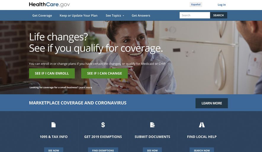 In this image provided by U.S. Centers for Medicare &amp;amp; Medicaid Service, the website for HealthCare.gov is seen. (U.S. Centers for Medicare &amp;amp; Medicaid Service via AP) ** FILE **
