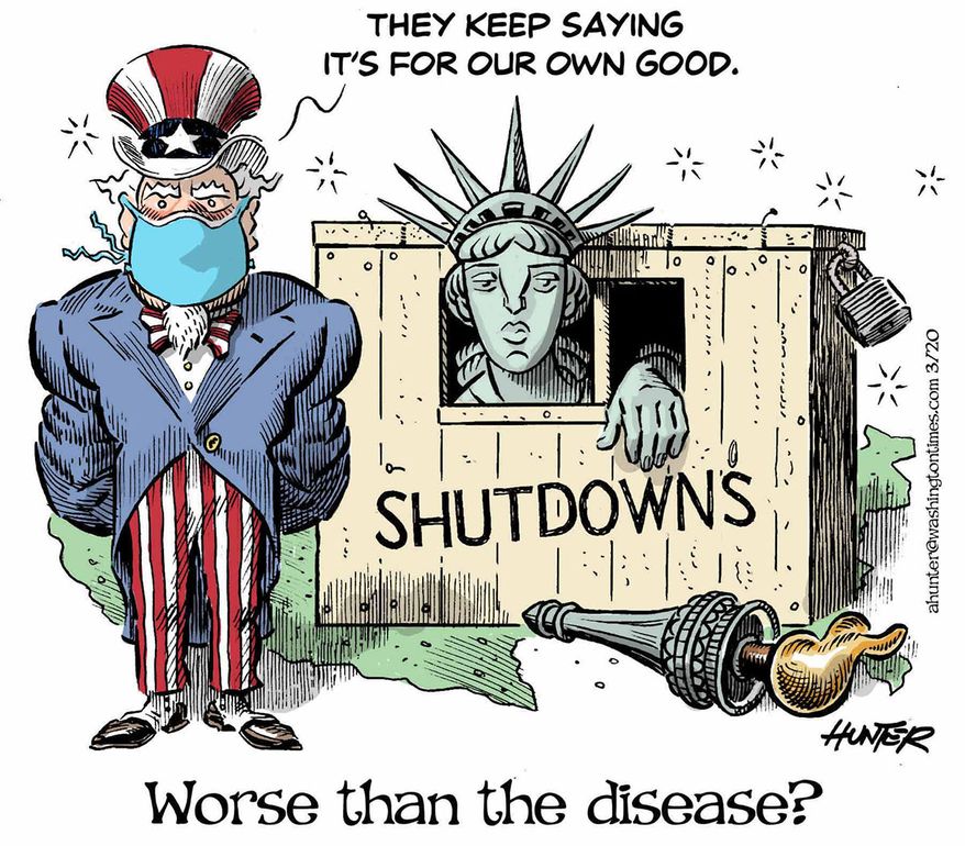 Political Cartoons - State of the States - Worse than the disease? -  Washington Times
