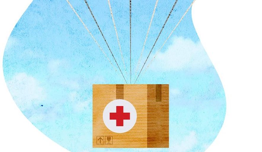 US Aid by Parachute Illustration by Greg Groesch/The Washington Times