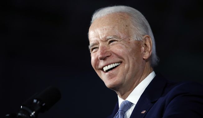 Democratic presidential candidate former Vice President Joe Biden speaks at a primary night election rally in Columbia, S.C., Saturday, Feb. 29, 2020, after winning the South Carolina primary. (AP Photo/Matt Rourke) ** FILE **