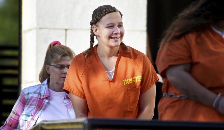 In this June 26, 2018, file photo, Reality Winner walks into the Federal Courthouse in Augusta, Ga. (Michael Holahan/The Augusta Chronicle via AP, File)