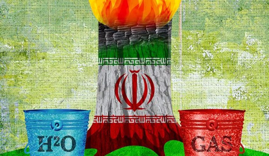 Iran Buckets Illustration by Greg Groesch/The Washington Times