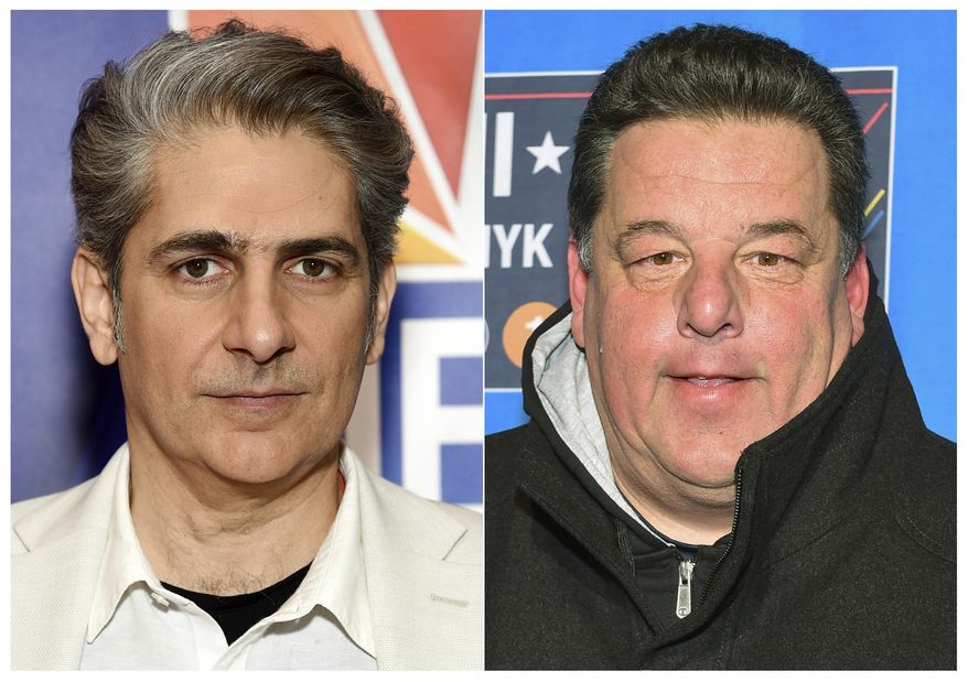 This combination photo shows actor Michael Imperioli at the NBC 2019/20 Upfront in ew York on May 13, 2019, left, and actor Steve Schirripa at the 2015 NBA All-Star Game in New York Feb. 15, 2015. Imperioli and Schirripa launched a new podcast about their hit TV series “The Sopranos.”  Imperioli said fans had been watching the show during shelter-in-place orders and were hungry for podcasts. &amp;quot;So Steve and I had a long talk and we thought about it and we found a way to do it remotely,” Imperioli said. (Photos by Evan Agostini/Invision/AP, left, and Scott Roth/Invision/AP)