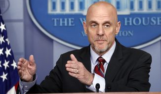 Stephen Hahn, commissioner of the U.S. Food and Drug Administration, speaks about the coronavirus in the James Brady Press Briefing Room of the White House, Tuesday, April 21, 2020, in Washington. (AP Photo/Alex Brandon)
