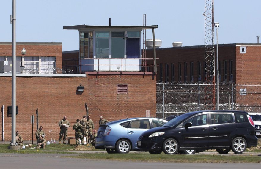 This Monday, April 20, 2020, photo, shows the Marion Correctional Institution in Marion, Ohio. A massive coronavirus outbreak that has sickened nearly 4,000 inmates in Ohio has highlighted the dangers lurking in the nation’s correctional facilities during the pandemic and what system-wide testing reveals about the scope of infections behind prison walls. (Fred Squillante/Columbus Dispatch via AP)