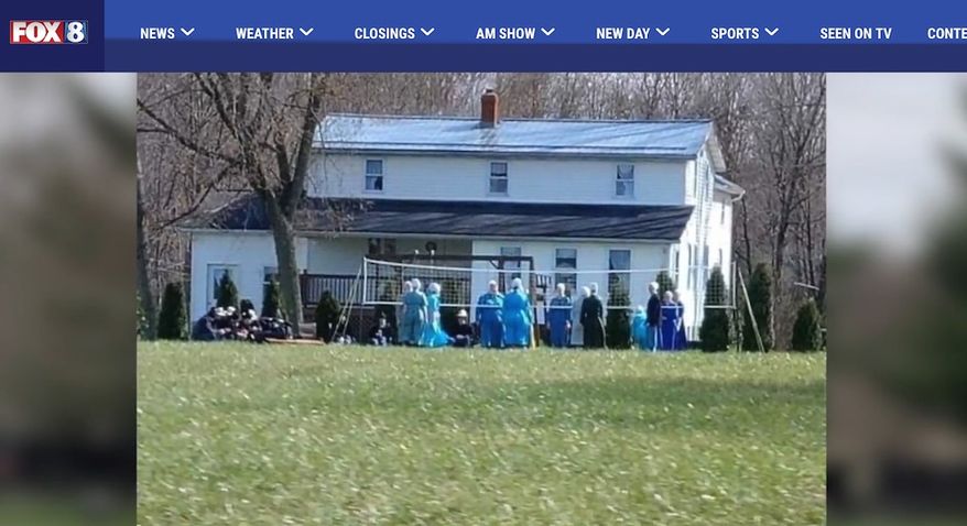 Ohio's Fox-8 news channel received images of Amish citizens violating coronavirus stay-at-home rules issued by Gov. Mike DeWine. (Image: Fox-8 video screenshot)
