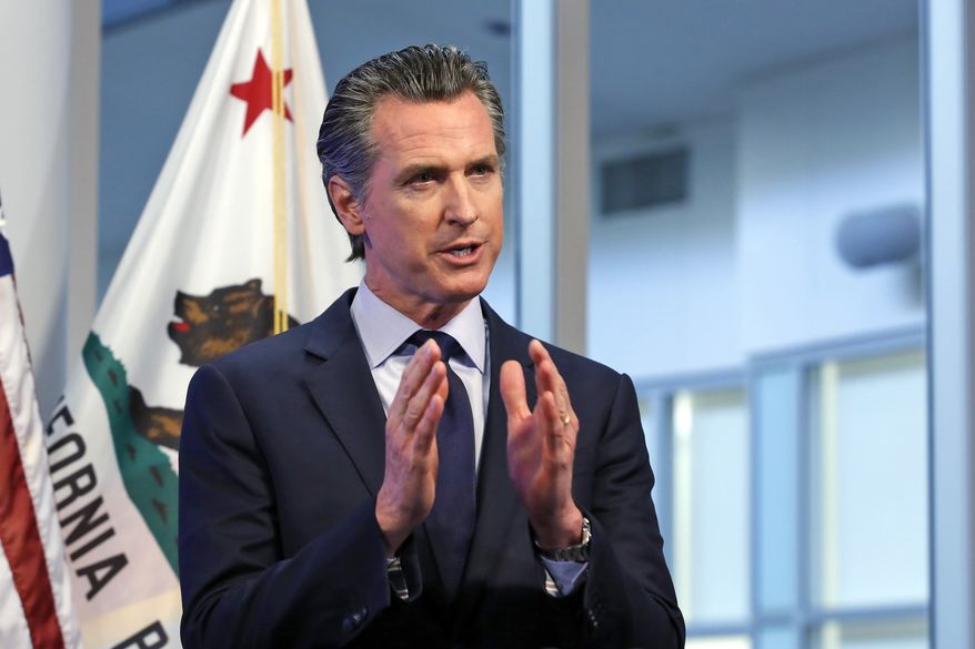 FILE - In this Tuesday, April 14, 2020, file photo, California Gov. Gavin Newsom discusses an outline for what it will take to lift coronavirus restrictions during a news conference at the Governor&#39;s Office of Emergency Services in Rancho Cordova, Calif. On a near daily basis since outlining his criteria for someday easing stay-at-home orders, Newsom, who recently allowed scheduled surgeries to resume, has warned Californians that, while he understands their desires to get back to work and a sense of normalcy, lifting the orders too soon could be a public health mistake. (AP Photo/Rich Pedroncelli, Pool, File)