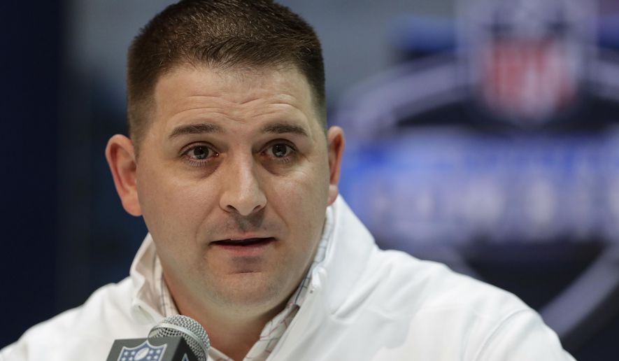 FLE - In this Feb. 25, 2020, file photo, New York Giants head coach Joe Judge speaks during a press conference at the NFL football scouting combine in Indianapolis. The NFL Draft is April 23-25, 2020. (AP Photo/Michael Conroy, File)