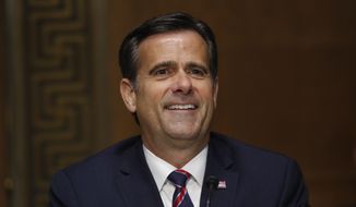 Rep. John Ratcliffe, R-Texas, testifies before a Senate Intelligence Committee nomination hearing on Capitol Hill in Washington, Tuesday, May. 5, 2020. The panel is considering Ratcliffe&#39;s nomination for director of national intelligence. (AP Photo/Andrew Harnik, Pool)