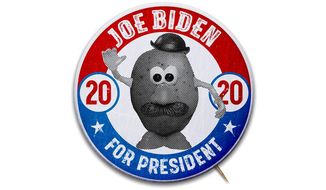 Biden Campaign Button Illustration by Greg Groesch/The Washington Times