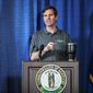 In this Sunday, May 3, 2020, file photo, Kentucky Gov. Andy Beshear speaks during a news conference at the state&#39;s Emergency Operations Center at the Boone National Guard Center in Frankfort, Ky., about the coronavirus pandemic.  (Ryan C. Hermens/Lexington Herald-Leader via AP) **FILE**