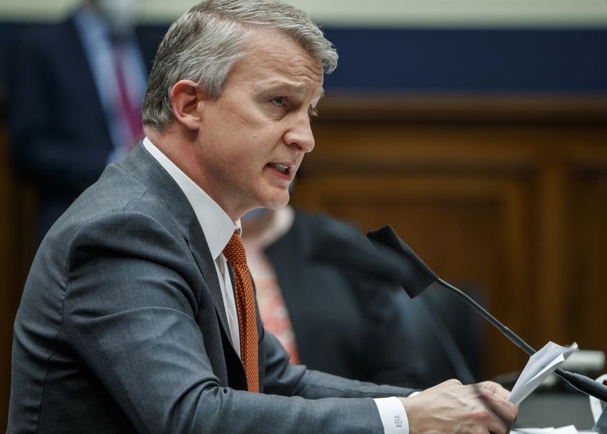 Dr. Richard Bright, former director of the Biomedical Advanced Research and Development Authority, testifies before a House Energy and Commerce Subcommittee on Health hearing to discuss protecting scientific integrity in response to the coronavirus outbreak, Thursday, May 14, 2020 on Capitol Hill in Washington.  (Shawn Thew/Pool via AP)