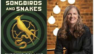 This combination of images released by Scholastic shows the cover image for &amp;quot;The Ballad of Songbirds and Snakes,&amp;quot; by Suzanne Collins, left, and a portrait of Collins. The &amp;quot;Hunger Games&amp;quot; novel will be released on May 19. (Scholastic via AP, left, Todd Plitt/Scholastic via AP)