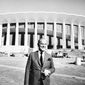 Multi-millionaire Jack Kent Cooke, poses outside The Forum in Inglewood, Calif., the sports palace he&#39;s building as the home base of his Los Angeles Lakers and Los Angeles Kings, Nov. 7, 1967. Dedication of the $16 million edifice is set for Dec. 30. (AP Photo/Harold Filan)  **FILE**


