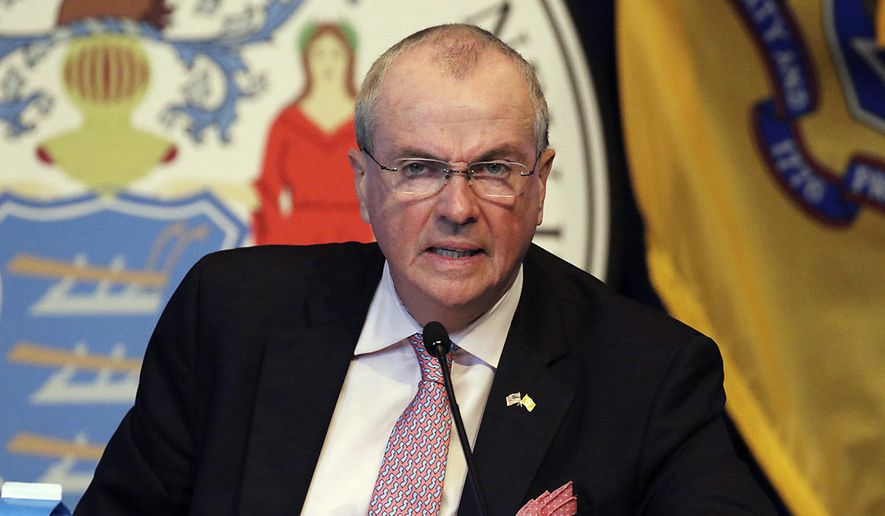 New Jersey Gov. Phil Murphy speaks during his daily coronavirus news conference at the War Memorial, Tuesday, May 19, 2020, in Trenton, N.J. (Chris Pedota/The Record via AP, Pool)
