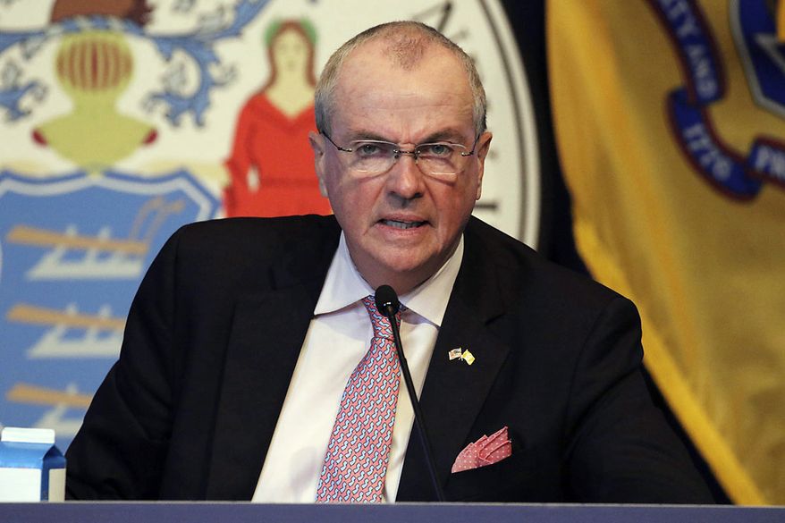 New Jersey Gov. Phil Murphy speaks during his daily coronavirus news conference at the War Memorial, Tuesday, May 19, 2020, in Trenton, N.J. (Chris Pedota/The Record via AP, Pool)