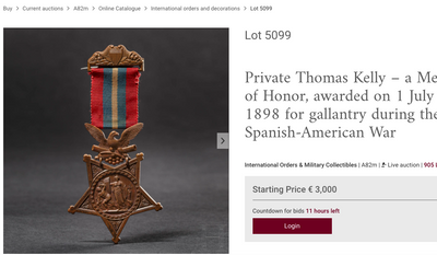 Auction house Hermann Historica&#x27;s plans to sell a Spanish-American War vintage Congressional Medal of Honor has raised the objection of Sen. Ted Cruz, who is calling on the U.S. State Department to intercede to convince the German company to cancel the sale [SCREEN CAPTURE/Hermann-historica.de] (https://www.hermann-historica.de/en/auctions/lot/id/72055)