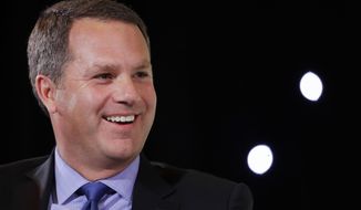 In this Jan. 14, 2018, file photo, Walmart CEO Doug McMillon speaks at the National Retail Federation&#39;s conference in New York. McMillon was the highest paid CEO in the state of Arkansas. Overall, the typical pay package for CEOs at the biggest U.S. companies topped $12.3 million in 2019, according to AP’s annual survey of executive compensation. (AP Photo/Mark Lennihan)