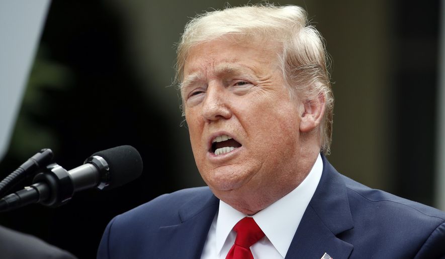 President Donald Trump speaks in the Rose Garden of the White House, Friday, May 29, 2020, in Washington. (AP Photo/Alex Brandon)