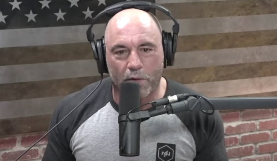 In this file photo, podcast host Joe Rogan talks about censorship on social media platforms, May 22, 2020. A Nov. 2021 poll by Trafalgar found that 51.3% of respondents preferred Mr. Rogan and 48.7% preferred Dr. Fauci as a potential guest to attend their Thanksgiving gathering. (Image: YouTube, The Joe Rogan Experience, video screenshot)  **FILE**