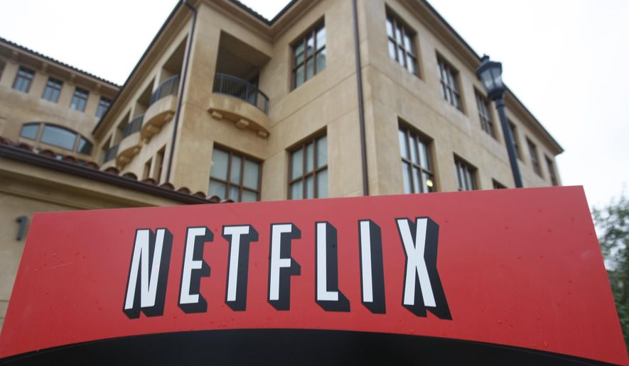 This Jan. 29, 2010, photo shows the company logo and view of Netflix headquarters in Los Gatos, Calif. (AP Photo/Marcio Jose Sanchez) **FILE**