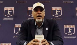  In this Feb. 19, 2017, file photo, Tony Clark, executive director of the Major League Players Association, answers questions at a news conference in Phoenix. Major League Baseball rejected the players&#39; offer for a 114-game regular season in the pandemic-delayed season with no additional salary cuts and told the union it did not plan to make a counterproposal, a person familiar with the negotiations told The Associated Press. The person spoke on condition of anonymity Wednesday, June 3, 2020, because no statements were authorized. (AP Photo/Morry Gash, File)  **FILE**