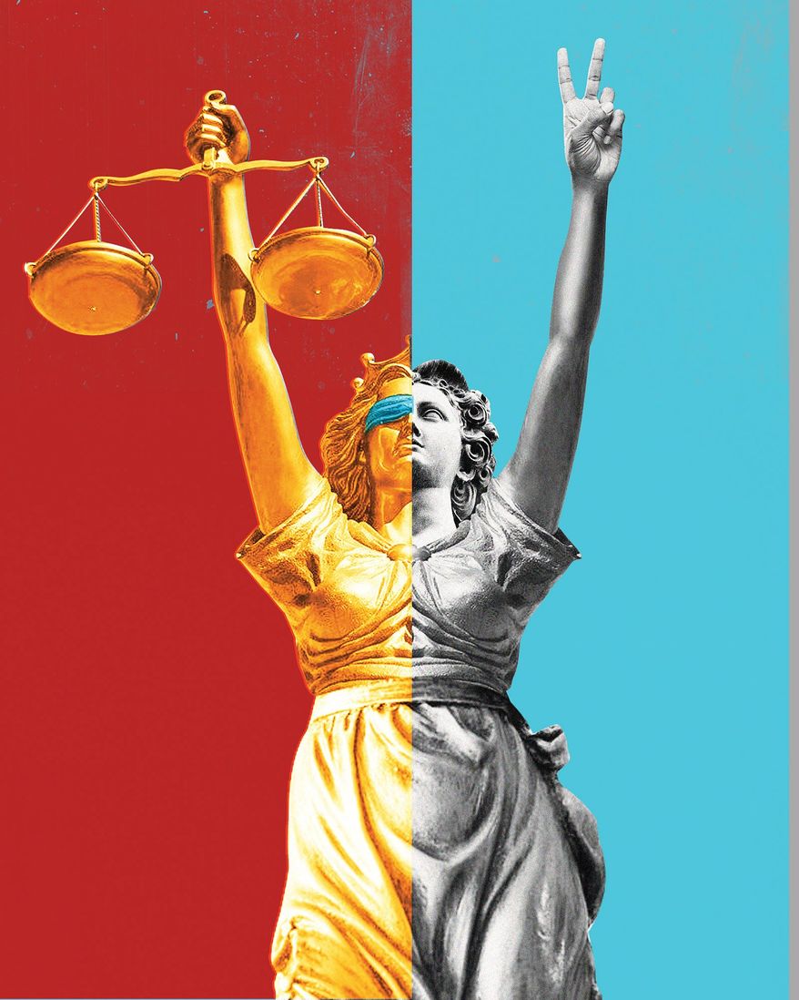 Justice and Peace Illustration by Linas Garsys/The Washington Times