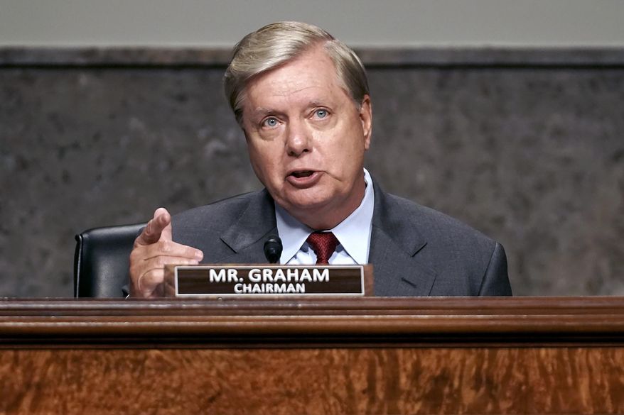 Sen. Lindsey Graham, R-S.C., speaks during Senate Judiciary Committee hearing on Capitol Hill in Washington, Wednesday, June 3, 2020. (Greg Nash/Pool via AP) ** FILE **