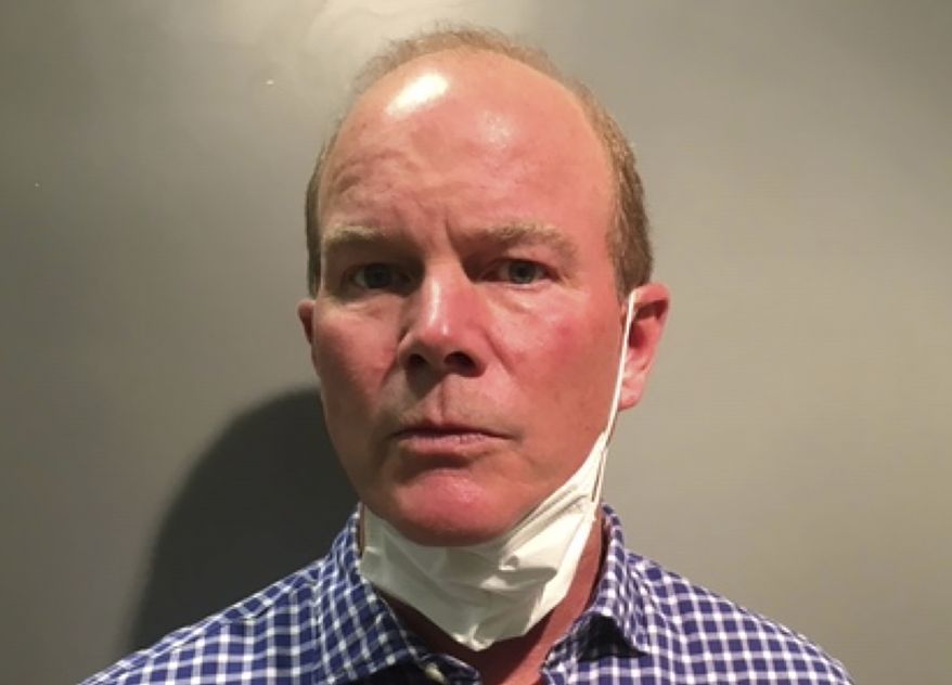 This photo provided by the Maryland-National Capital Park Police shows Anthony Brennan III. The Maryland-National Capital Park Police say that Brennan was arrested Friday, June 5, 2020, after a video appeared to show him violently grab an object from a young adult who was posting signs protesting the death of George Floyd. (Maryland-National Capital Park Police via AP) ** FILE **