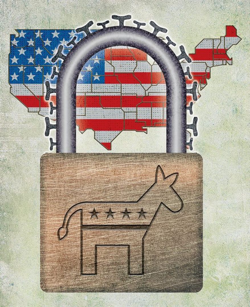 USA Lockdown Illustration by Greg Groesch/The Washington Times