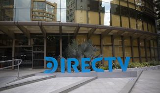 A DirectTV logo identifies the company&#39;s headquarters in Caracas, Venezuela, Friday, May 22, 2020. Venezuela’s high court ordered on Friday the immediate seizure of all DirecTV property, days after the U.S. firm abandoned its services in the South American nation, citing U.S. sanctions. (AP Photo/Ariana Cubillos)
