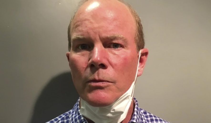 This photo provided by the Maryland-National Capital Park Police shows Anthony Brennan III. The Maryland-National Capital Park Police say that Brennan was arrested Friday, June 5, 2020, after a video appeared to show him violently grab an object from a young adult who was posting signs protesting the death of George Floyd. (Maryland-National Capital Park Police via AP)