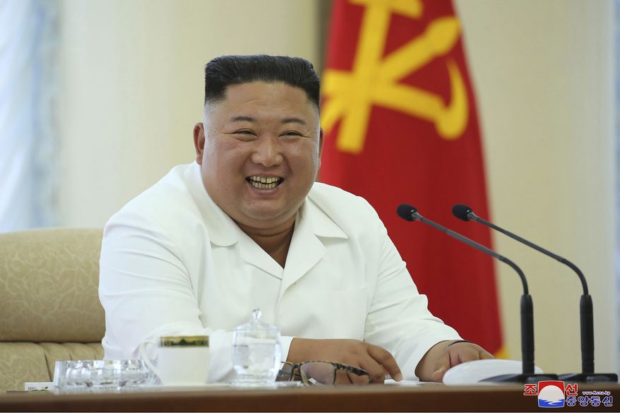 In this photo provided by the North Korean government, North Korean leader Kim Jong Un attends a meeting of the Politburo of the Central Committee of the Workers' Party of Korea in North Korea Sunday, June 7, 2020. Independent journalists were not given access to cover the event depicted in this image distributed by the North Korean government. The content of this image is as provided and cannot be independently verified. (Korean Central News Agency/Korea News Service via AP)