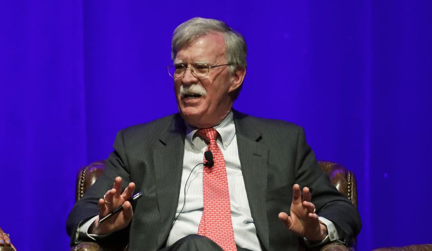 In this Feb. 19, 2020, file photo, former National Security Adviser John Bolton takes part in a discussion on global leadership at Vanderbilt University in Nashville, Tenn. On June 20, 2020, a federal judge turned down President Trump&#39;s request for an injunction halting the sale of the book, due on bookstore shelves on Tuesday, June 23. (AP Photo/Mark Humphrey, File)