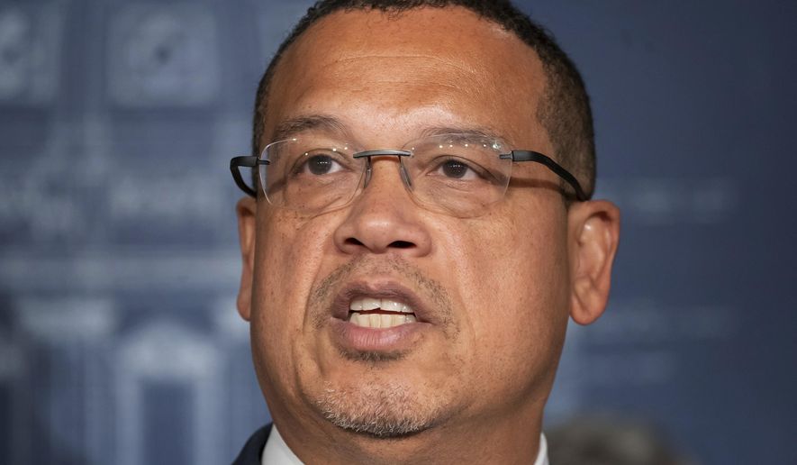 In this Feb. 19, 2020, file photo, Minnesota Attorney General Keith Ellison during a news conference in St. Paul, Minn. (Glen Stubbe/Star Tribune via AP, File)