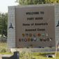 This Nov. 5, 2009, file photo shows the entrance to Fort Hood Army Base in Fort Hood, Texas, near Killeen, Texas. (AP Photo/Jack Plunkett, File)