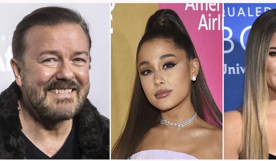 In this combination photo of celebrities with birthdays during the week of June 21-June 27, Chris Pratt, from left, attends the "Go Behind the Scenes with the Walt Disney Studios" press line at the D23 Expo on Aug. 24, 2019, in Anaheim, Calif., Meryl Streep attends the "Big Little Lies" season two premiere on May 29, 2019, in New York., Joel Edgerton attends the premiere of "Red Sparrow" on Feb. 26, 2018, in New York, Solange attends the Stuart Weitzman FW Cocktail Party on Feb. 8, 2018, in New York, Ricky Gervais attends a screening of "After Life" on March 7, 2019, in New York, Ariana Grande attends the 13th annual Billboard Women in Music event on Dec. 6, 2018, in New York and Khloe Kardashian attends the NBCUniversal Network Upfront on May 15, 2017, in New York. (AP Photo)