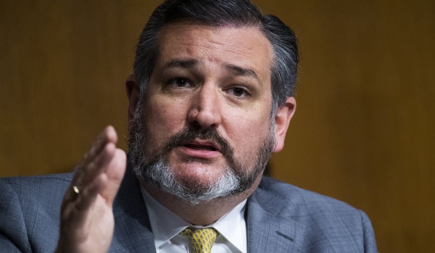 Sen. Ted Cruz, R-Texas, asks a question during a Senate Judiciary Committee hearing on police use of force and community relations on Capitol Hill, Tuesday, June 16, 2020, in Washington. (Tom Williams/CQ Roll Call/Pool via AP) ** FILE **