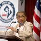 Delegate Eleanor Holmes Norton, D-D.C., speaks at a news conference on District of Columbia statehood on Capitol Hill, Tuesday, June 16, 2020, in Washington. (AP Photo/Andrew Harnik) ** FILE **