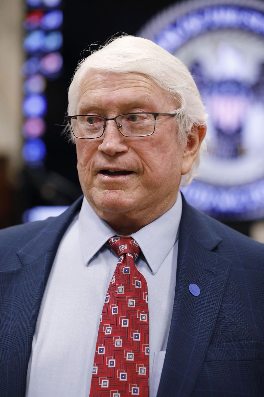 Burl Cain, the former warden at Angola prison in Louisiana, responds to a lawmaker's question during his confirmation hearing before the Senate Corrections Committee at the Capitol in Jackson, Miss., Tuesday, June 16, 2020. The committee unanimously endorsed Cain, who faced ethics questions in Louisiana, to be the new commissioner of Mississippi's troubled prison system. (AP Photo/Rogelio V. Solis)
