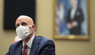 Food and Drug Administration Commissioner Dr. Stephen Hahn&amp;#160;listens during a House Committee on Energy and Commerce on the Trump administration&#39;s response to the COVID-19 pandemic on Capitol Hill in Washington on Tuesday, June 23, 2020. (Kevin Dietsch/Pool via AP)