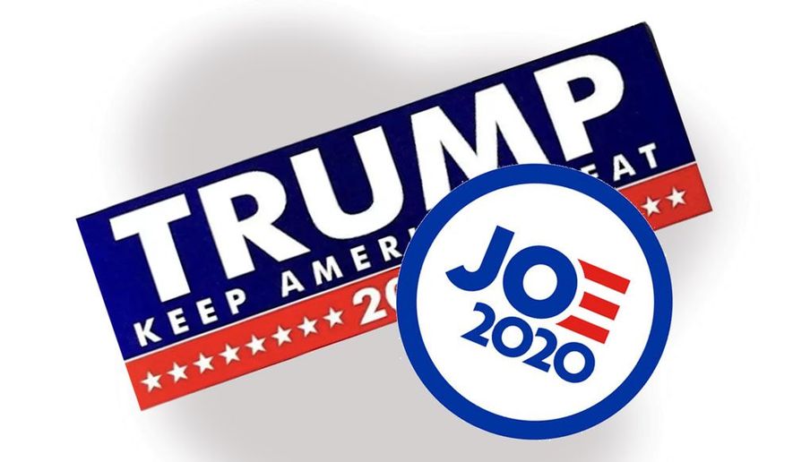Bumper stickers for the 2020 candidates illustration by The Washington Times