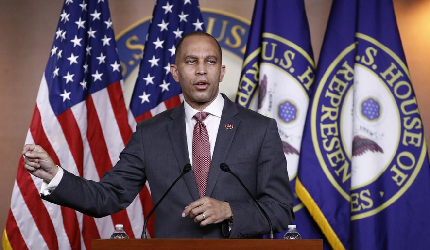 Democratic Caucus Chairman Rep. Hakeem Jeffries of N.Y., speaks during a news conference on Capitol Hill in Washington, Monday, June 29, 2020. (AP Photo/Patrick Semansky) ** FILE **