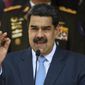 In this March 12, 2020, file photo, Venezuelan President Nicolas Maduro speaks during a press conference at the Miraflores Presidential Palace in Caracas, Venezuela. (AP Photo/Matias Delacroix, File)