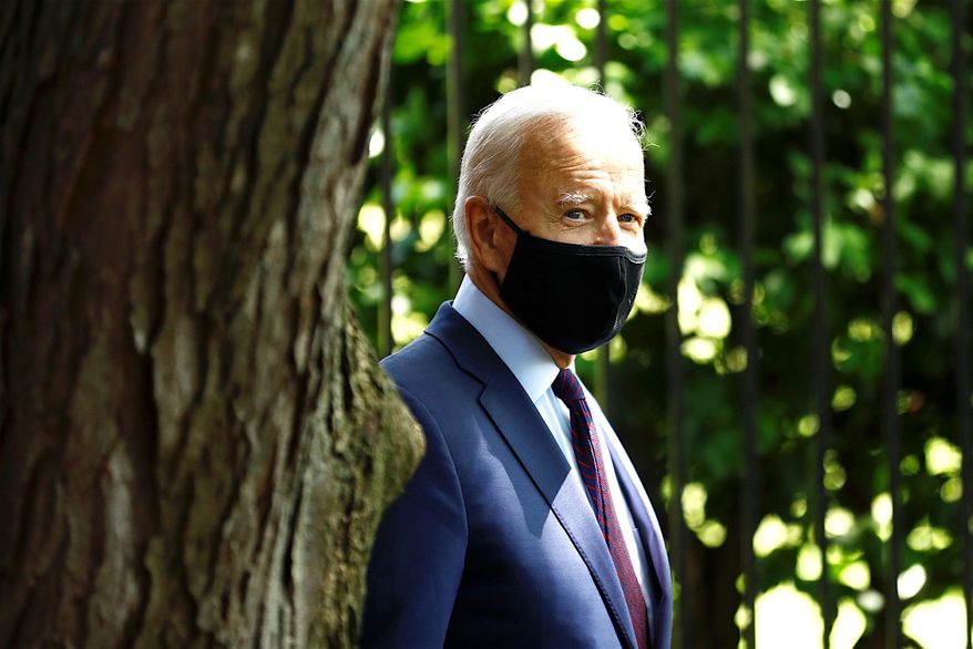 Some analysts predict Joseph R. Biden's presidential campaign may soon lurch left, which could alarm voters. (Associated Press)