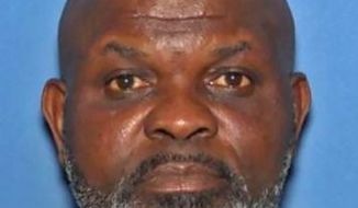 A photo provided by Arkansas State Police shows Lavern Blackmon, 57, of Conway, Ark. Authorities are searching for Blackmon, suspected of kidnapping and killing his ex-wife, Viola Davis, earlier this week. Arkansas State Police said Thursday, July 2, 2020, that law enforcement agencies across the region are following leads in the search for Blackmon. State police say Blackmon is charged with kidnapping and capital murder. (Arkansas State Police via AP)
