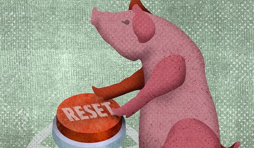 Reset Pig Illustration by Greg Groesch/The Washington Times