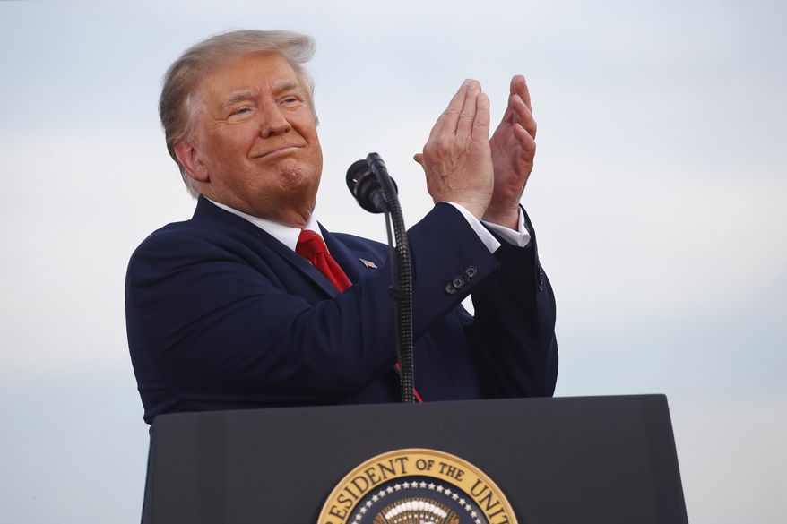 President Donald Trump speaks during a "Salute to America" event on the South Lawn of the White House, Saturday, July 4, 2020, in Washington. (AP Photo/Patrick Semansky)